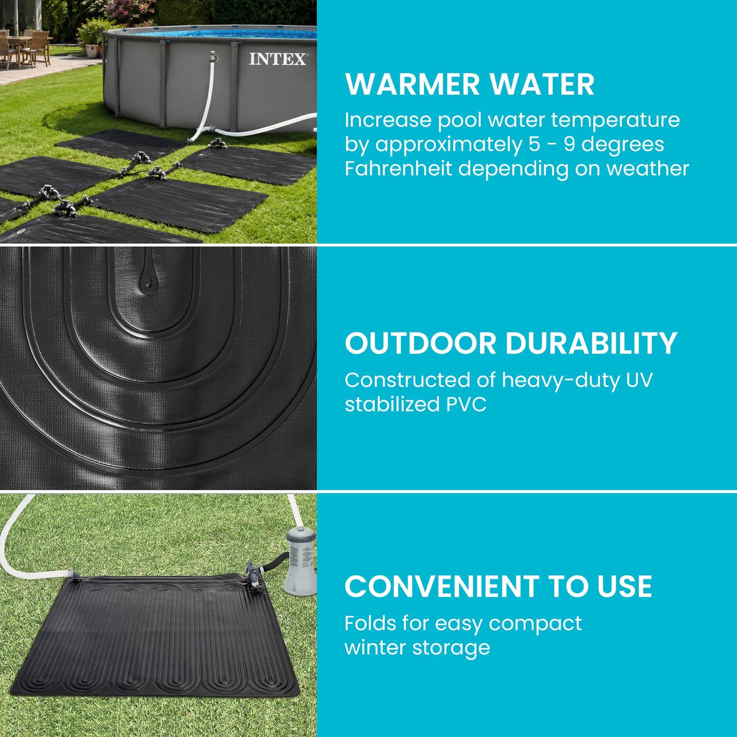 Intex Solar Heater Mat for Above Ground Swimming Pool, 47" X 47"