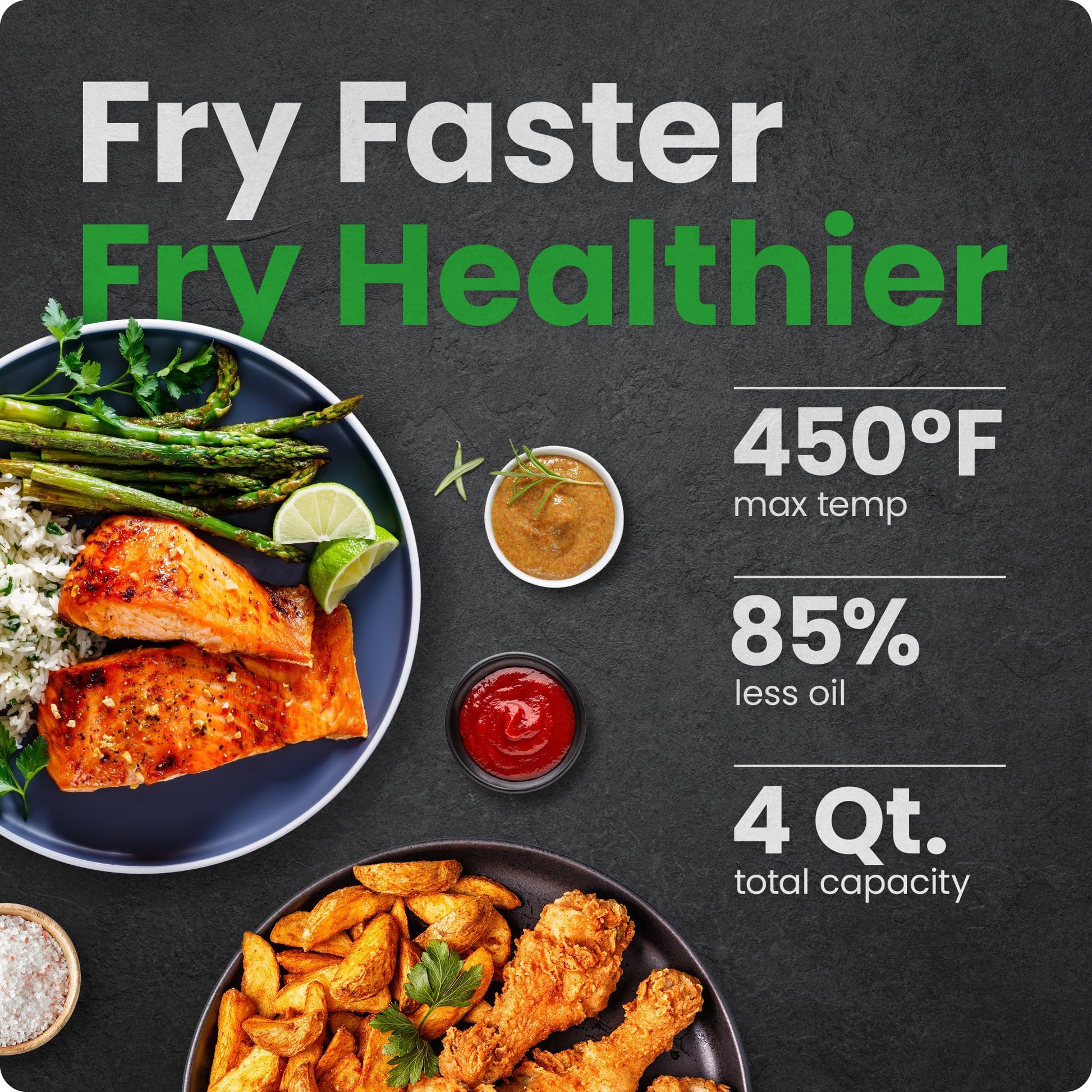 Chefman Air Fryer – 4 QT Compact Airfryer for Quick & Easy Meals, Features Hi-Fry Technology for Extra Crisp, Easy-View Window, Touch Controls with 4 Presets, Nonstick & Dishwasher Safe Basket - Black - Available at All In One Marketplace Canada