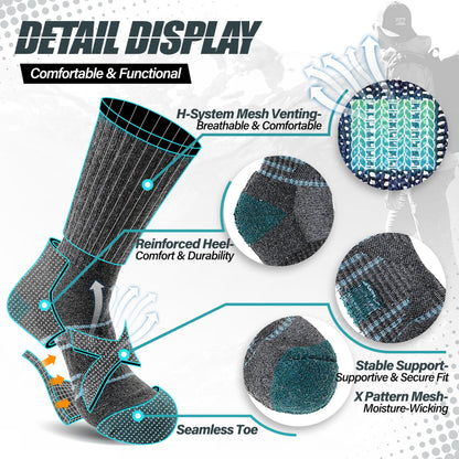 ANTSANG Merino Wool Hiking Socks, Crew Boot Work Socks for Men Women 🍁 All In One Marketplace Canada