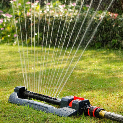 Eden 94105 Weighted Oscillating Sprinkler | Covers Up to 3,600 sq. ft., 16 Precision Nozzles, Adjustable Range, Flow Control, Turbo Drive Motor, Quick Connect Bundle