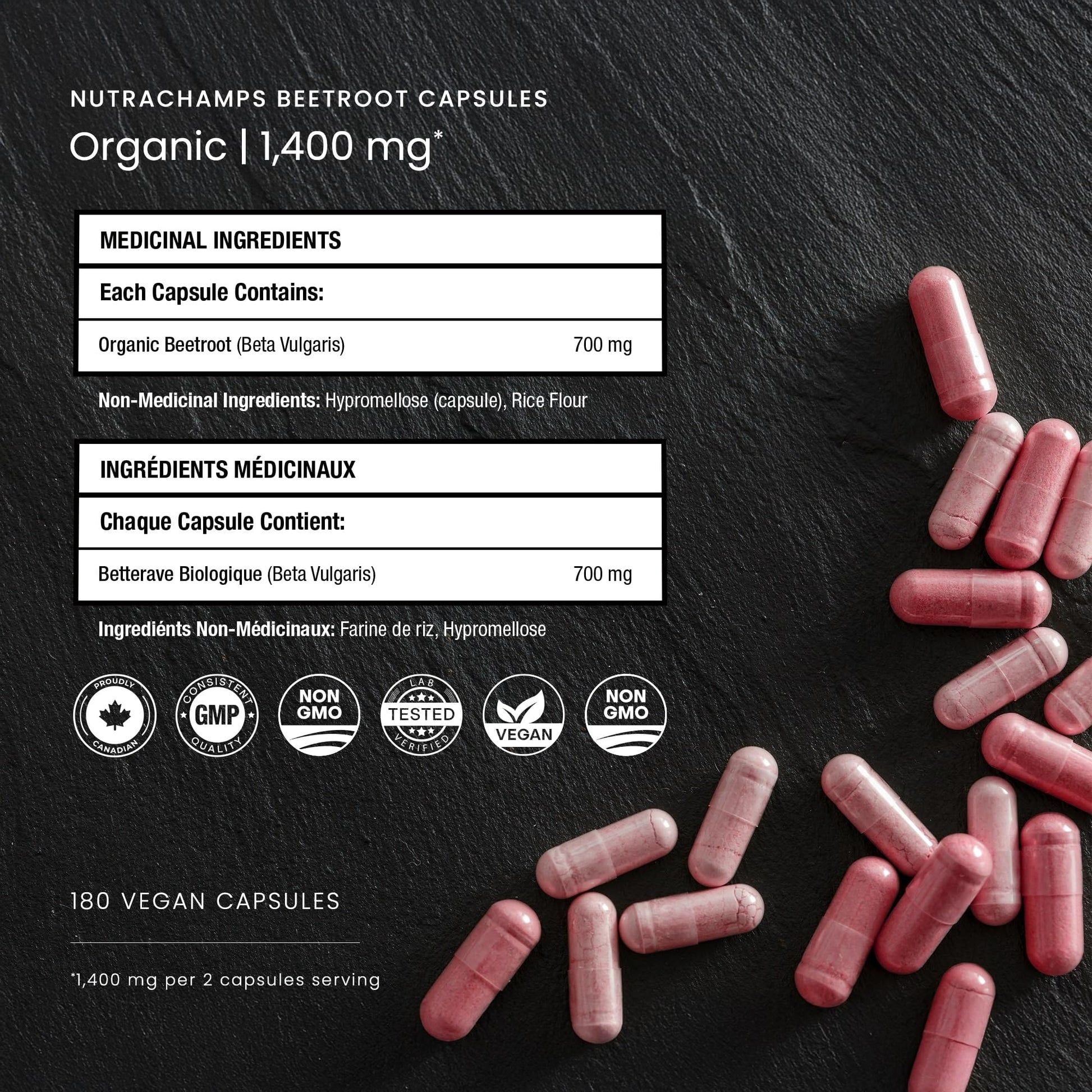 Organic Beetroot Capsules – 180 Count - Beet Root Supplement For Women & Men – Beetroot Juice Alternative – Nitric Oxide & Circulation Support – Antioxidant Beetroot Supplement - 1,400mg per Serving - Available at All In One Marketplace Canada