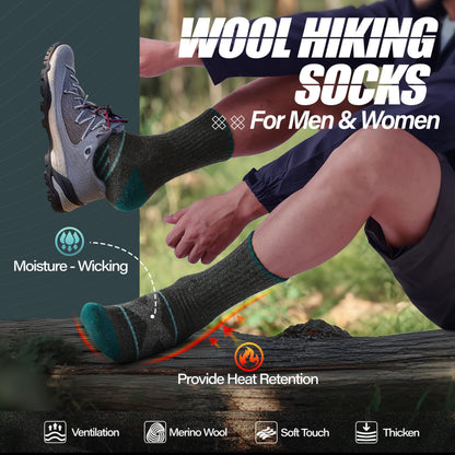 ANTSANG Merino Wool Hiking Socks, Crew Boot Work Socks for Men Women 🍁 All In One Marketplace Canada