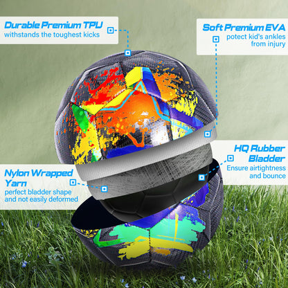 Size 4 Soccer Ball, Champhox Soccer Balls for Boys Youth Size 4 Soccer Balls for Kids Soccer Players Long-Lasting Construction Skill Practicing Gifts Christmas Birthday Back to School 🍁 All In One Marketplace Canada
