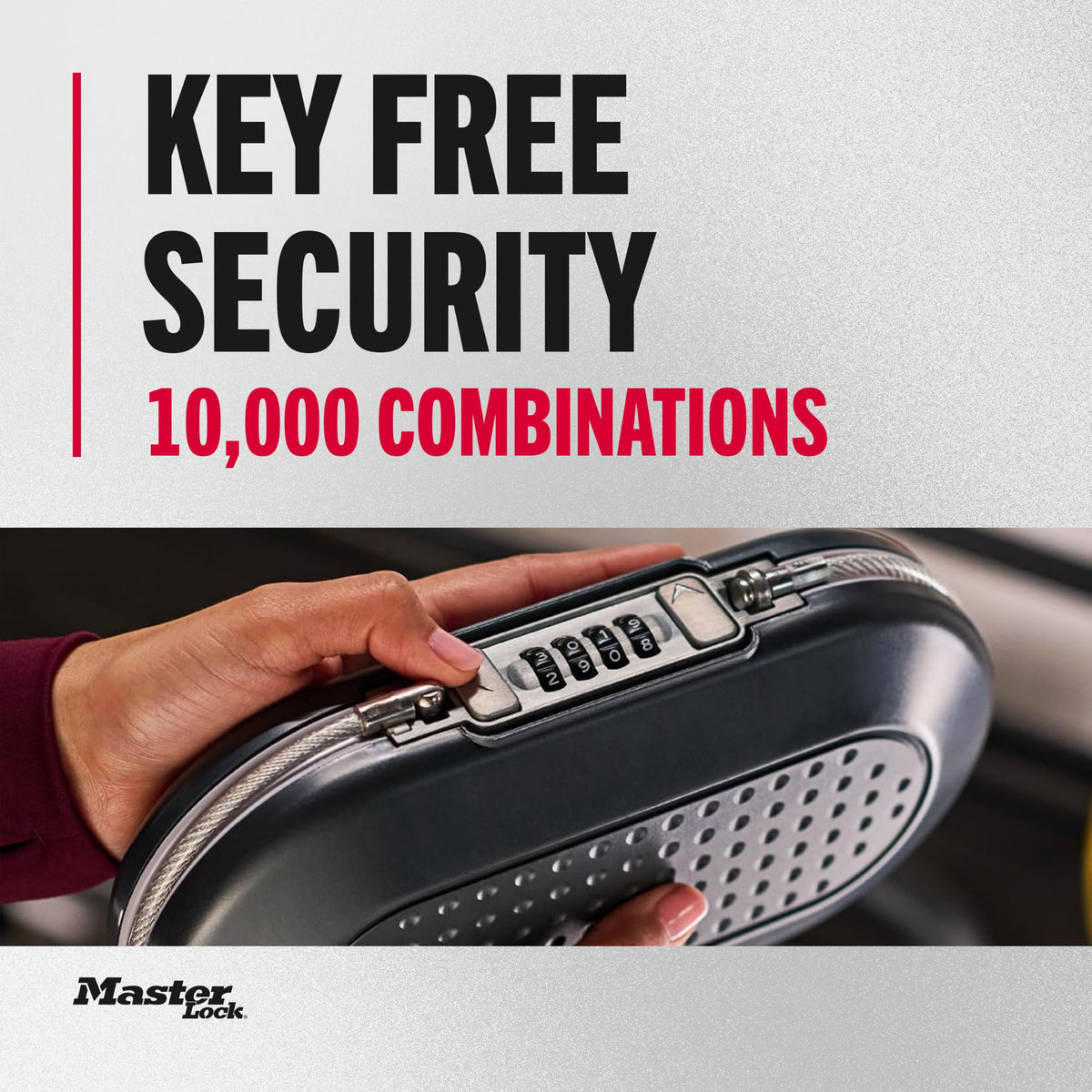 Master Lock Portable Safe with Resettable Combination Lock, Personal Safe Box for Travel, 5900D