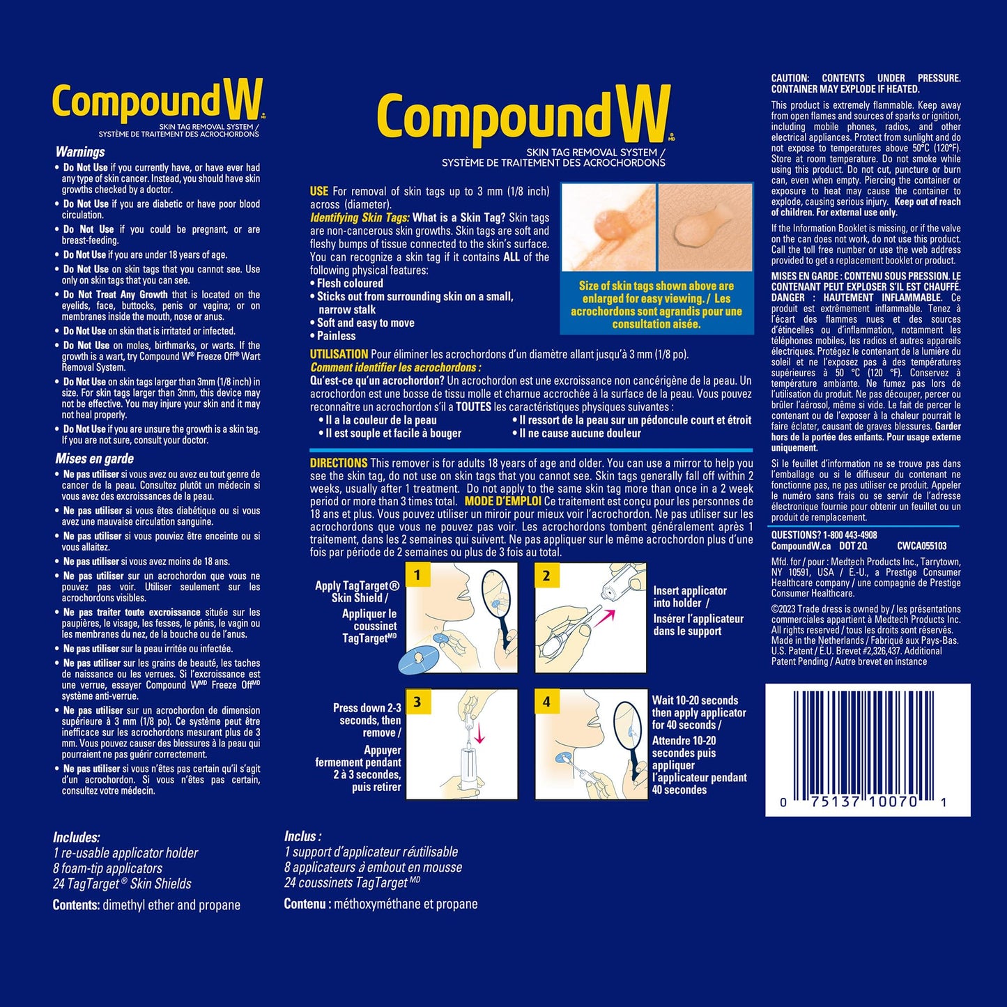 Compound W Skin Tag Remover System - At Home Skin Tag Removal Kit, 8 Freeze Applications