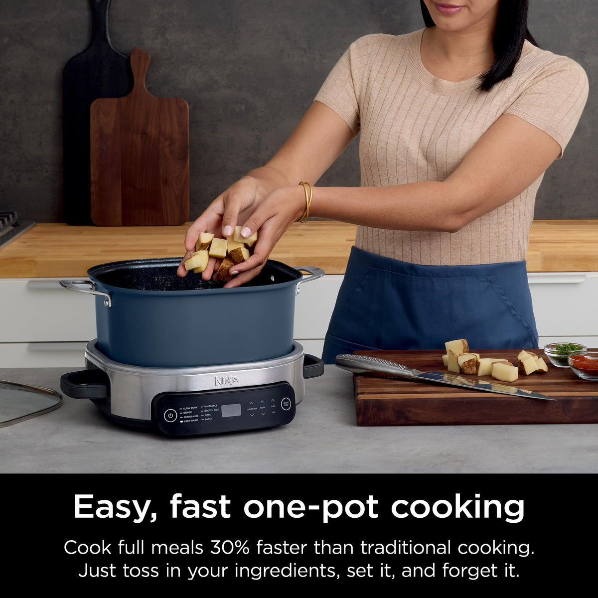 Ninja Foodi Everyday PossibleCooker Pro 6.5‑Qt Slow Cooker, Multi‑Cooker with Rice, Pasta, Oats & Sear/Sauté, Replaces 10 Appliances, MC1101C (Canadian Version)