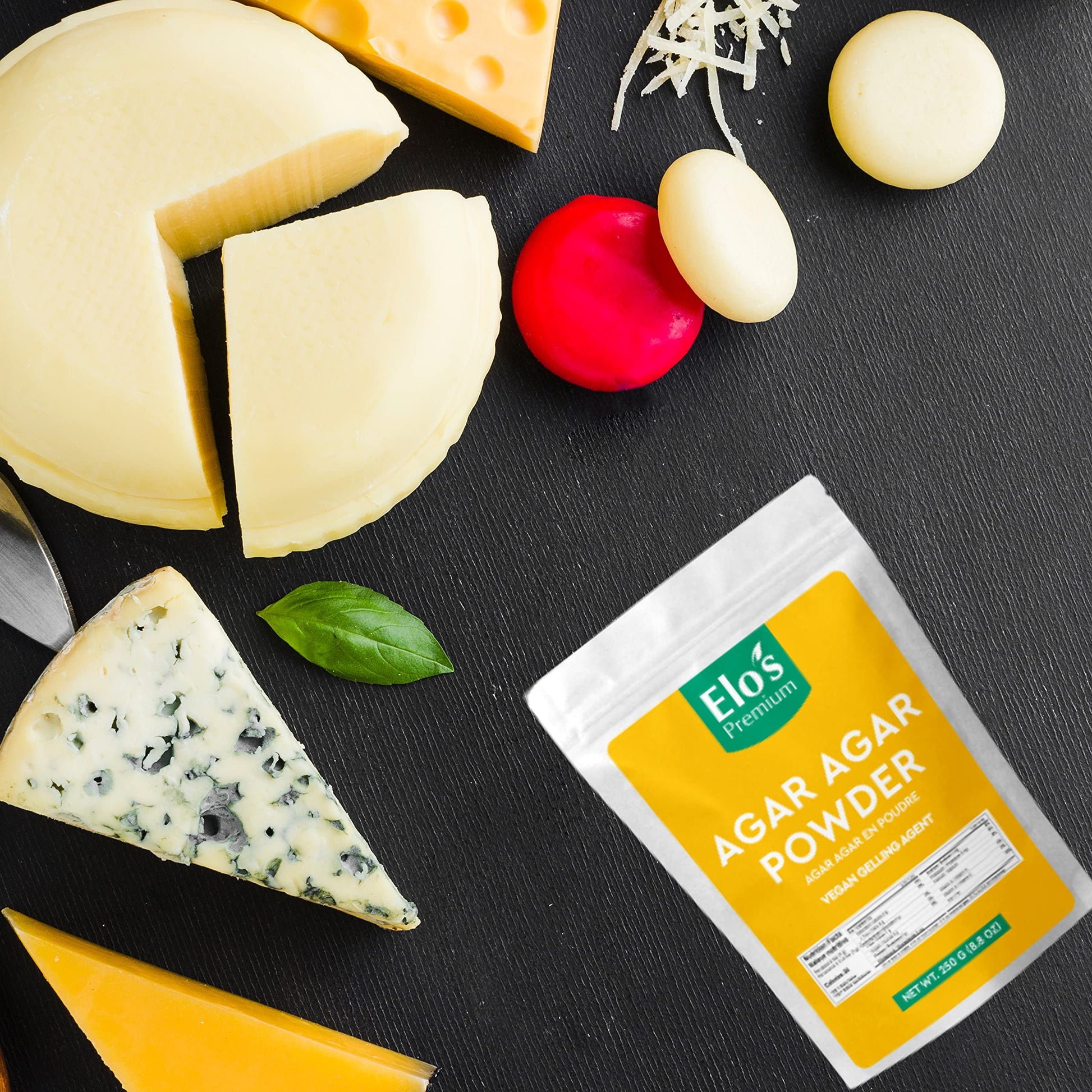 Elo's Premium Agar Agar Powder (250g) - Plant-Based Gelling Agent for Vegan Cheese, Jellies & Desserts