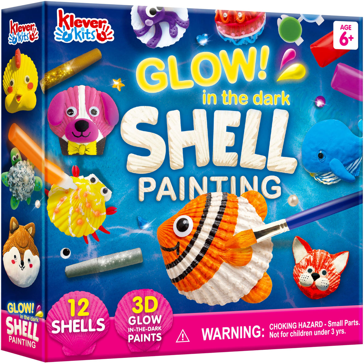 12 Kids Sea Shell Painting Kit-Glow in The Dark-Arts & Crafts for Boys and Girls Ages 6-12, 8-12, Art Supplies, Craft Paint Kits, Creative Art Toys for Kids Easter Christmas Birthday Party Gift 🍁 All In One Marketplace Canada