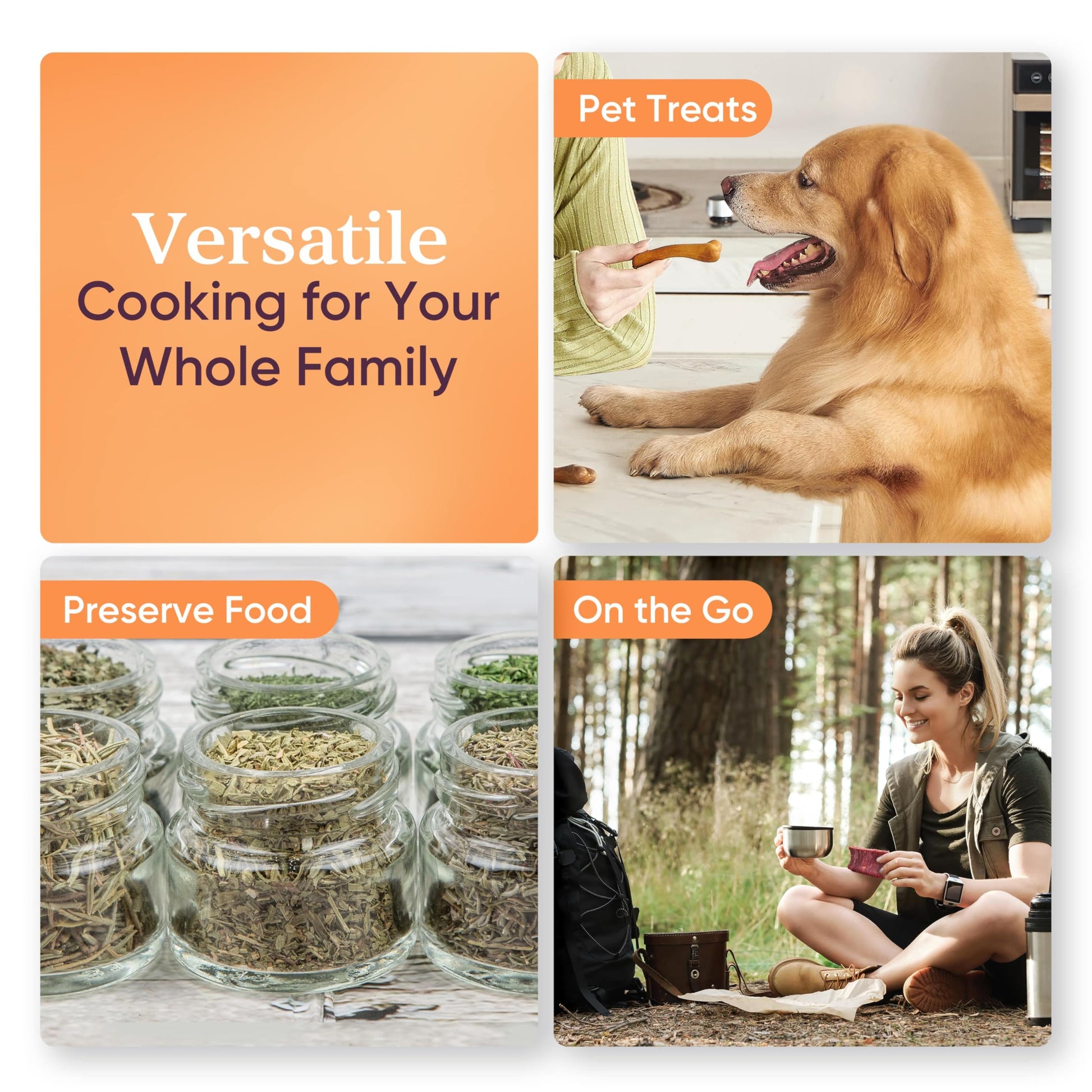 Cosori Food Dehydrator (50 Recipes) for Jerky, Vegetables Fruit, Meat, Dog Treats, Herbs, and Yogurt, Dryer Machine with Temperature Control, 6 Stainless Steel Trays, Rear-Mounted Fan, Silver - Available at All In One Marketplace Canada