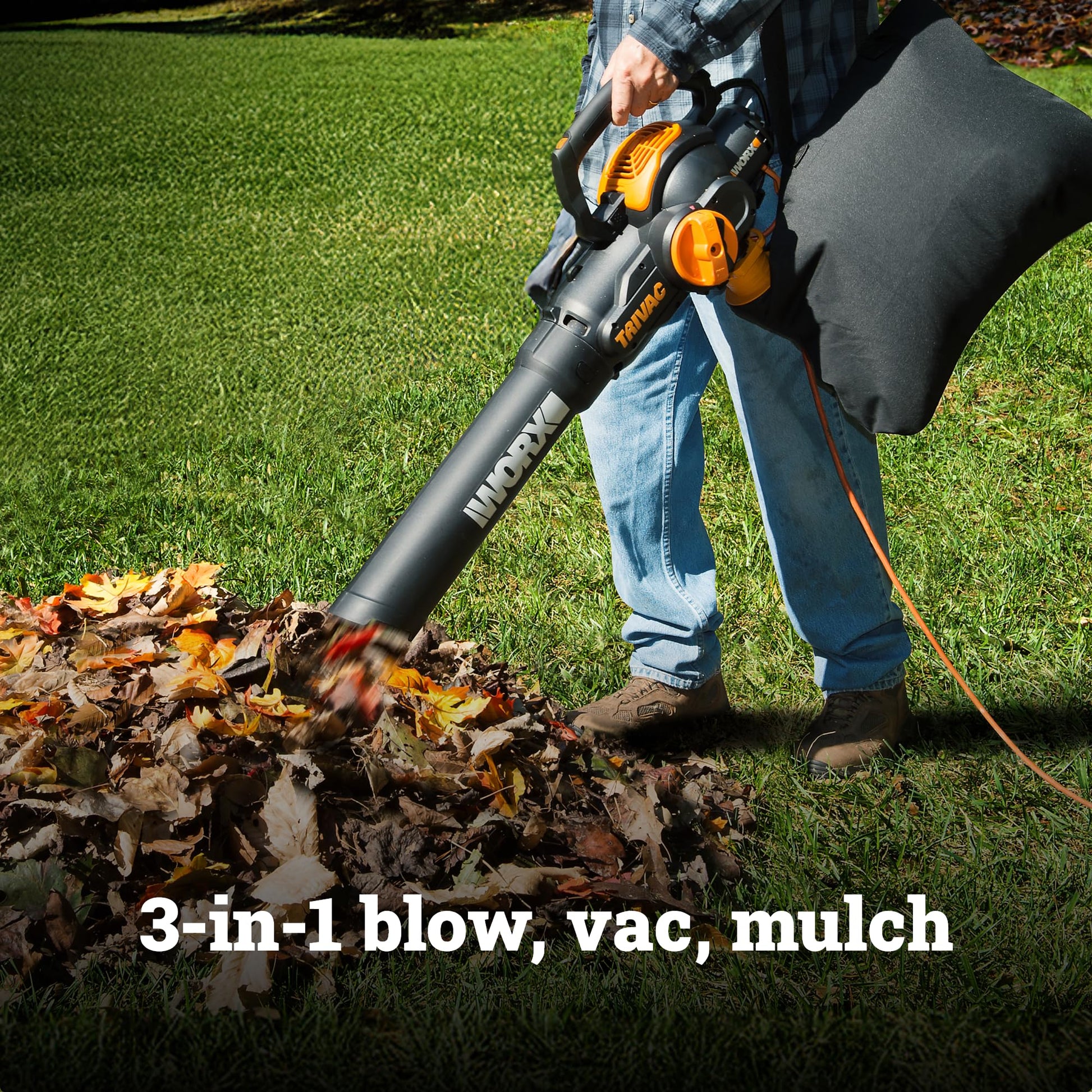 WORX 12 Amp Trivac 3-in-1 Electric Leaf Blower/Mulcher/Yard Vacuum - WG512 Worx