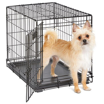 MidWest Homes for Pets 24-Inch iCrate for Small Breeds, 12-20 lbs, Single Door Folding Dog Crate with Divider Panel, Leak-Proof Tray & Secure Latch, Portable, Durable & Easy to Assemble MidWest Homes for Pets