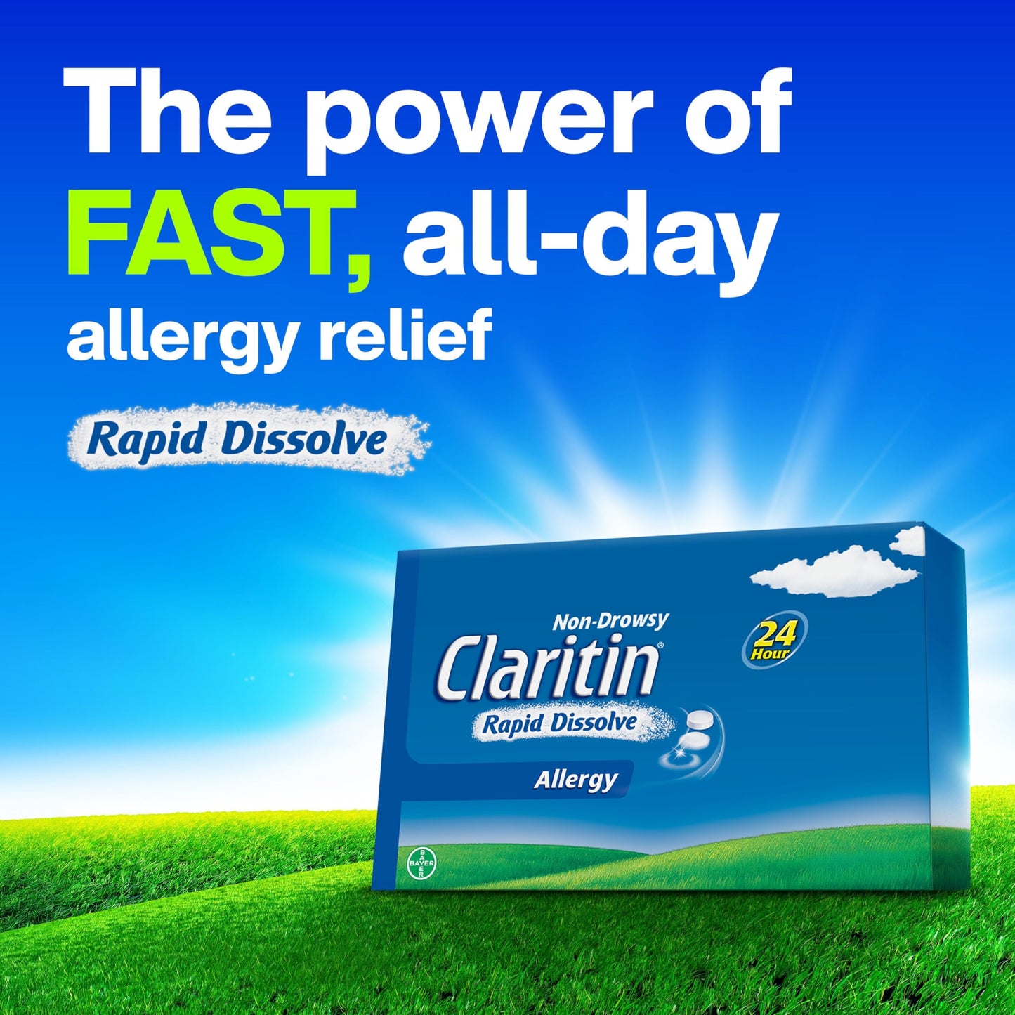 Claritin Rapid Dissolve Allergy Medicine, 24-Hour Non-Drowsy Relief 10 mg, 50 Tablets - Available at All In One Marketplace Canada