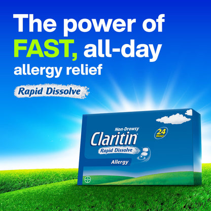 Claritin Rapid Dissolve Allergy Medicine, 24-Hour Non-Drowsy Relief 10 mg, 50 Tablets - Available at All In One Marketplace Canada