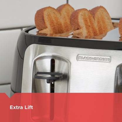 BLACK+DECKER Toaster, 4 Slice, Extra Wide Slots for Bagels and Artisan Breads, Black, TR1478BD 🍁 All In One Marketplace Canada