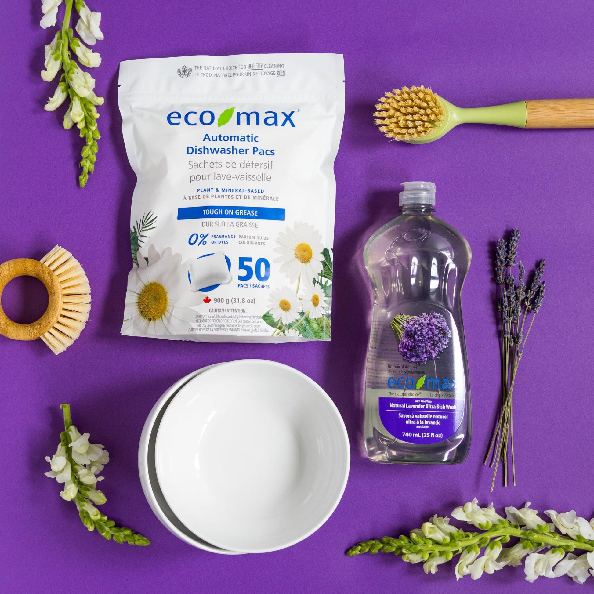Eco-Max Hypoallergenic Automatic Dishwasher Pacs, 50 count, Fragrance-Free