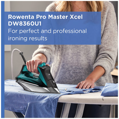 Rowenta Pro Master Stainless Steel Soleplate Steam Iron for Clothes, 1775 Watts, 210 g/min, 400 Microsteam Holes, Anti-Drip, Auto Shutoff, Powerful Steam, DW8360, Black & Blue 🍁 All In One Marketplace Canada Rowenta