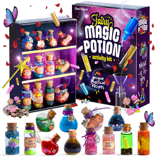 Dan&Darci Magic Fairy Potion Kit for Boys - Birthday Gifts for Girls - Gift Ideas for Girls Ages 6, 7, 8, 9, 10 - Toys 8-10, 7-8 - Arts & Crafts for Boys 6-8