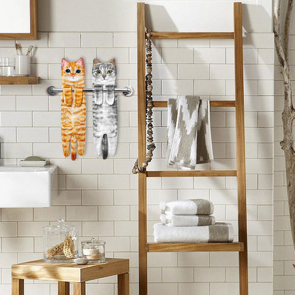 Funny Cat Hand Towels for Bathroom Kitchen, Hanging Decor Gifts for Women 🍁 All In One Marketplace Canada
