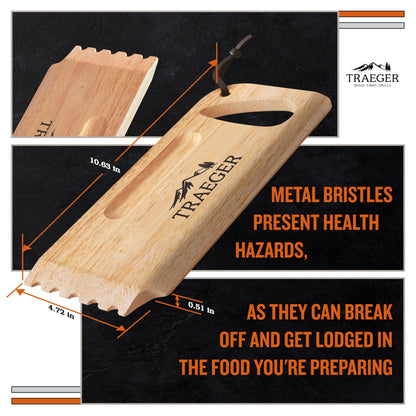 Traeger BAC454 Wooden Scape Grill Scraper, Wood Traeger