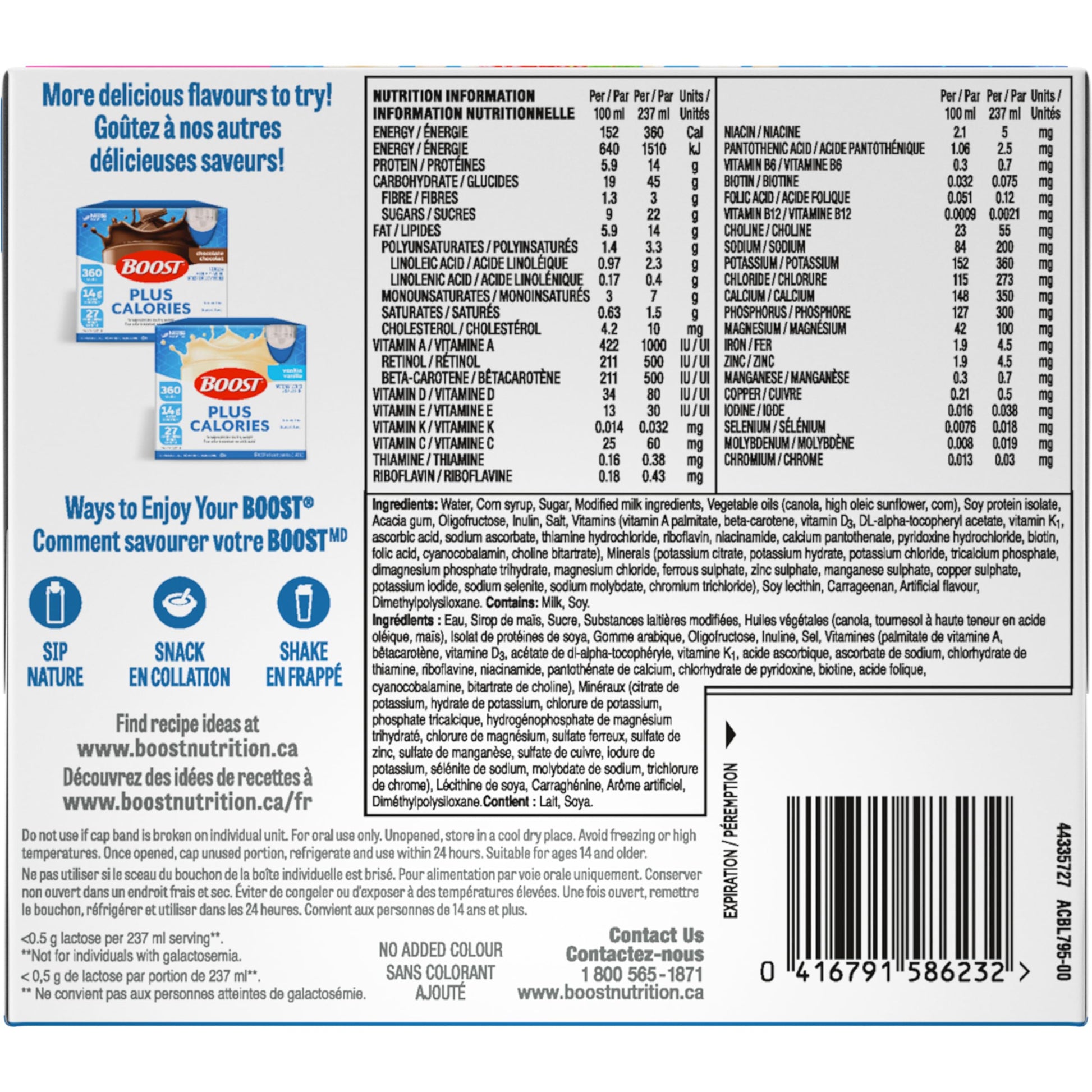 BOOST PLUS Complete Nutrition Drink, Strawberry, 6x237ml Bottles, Case Pack of 4, Packaging May Vary Boost