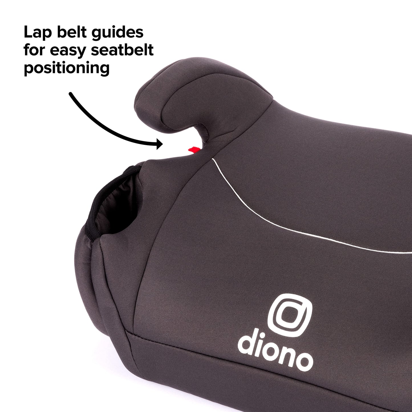 Diono Solana 2022, No Latch, Single Backless Booster Car Seat, Lightweight, Machine Washable Covers, Cup Holders, Black