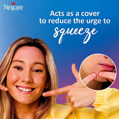 Nexcare Thin and Transparent Acne Patch, Skin Cover Absorbs Pus and Oil from Clogged Pores, Made with hydrocolloid, tab Allows for Easy Removal from Liner - 117 Pimple Patches Nexcare