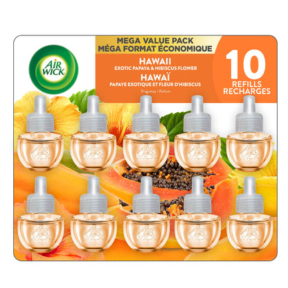 Air Wick Plug In Scented Oil Air Freshener Refills for Home – Infused with Essential Oils – 10 Count – Hawaii Tropical Paradise Scent – Mega Value Pack 🍁 All In One Marketplace Canada