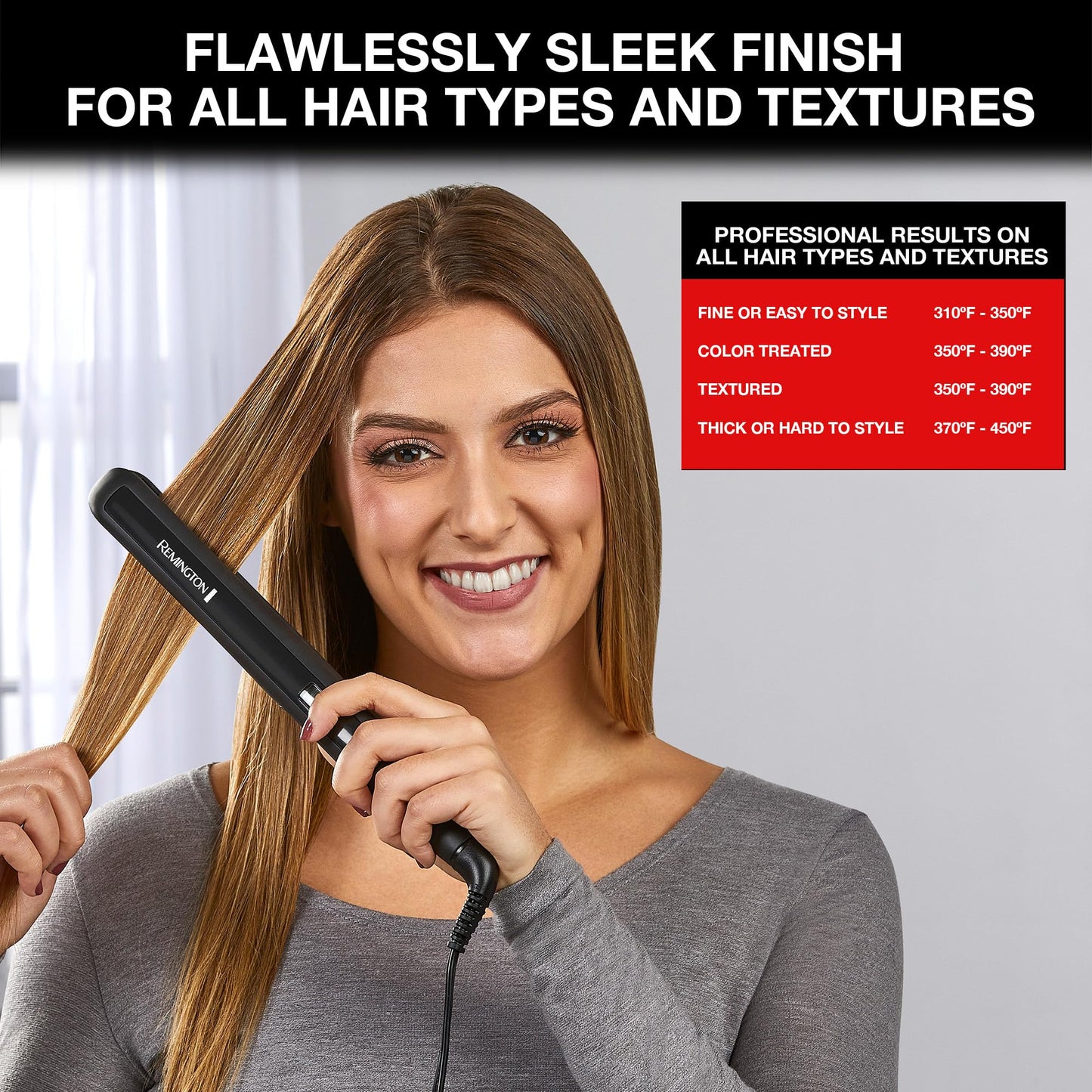 Remington 1" Anti-Static Flat Iron with Floating Ceramic Plates and Digital Controls, Hair Straightener, Purple, S5500 - Available at All In One Marketplace Canada