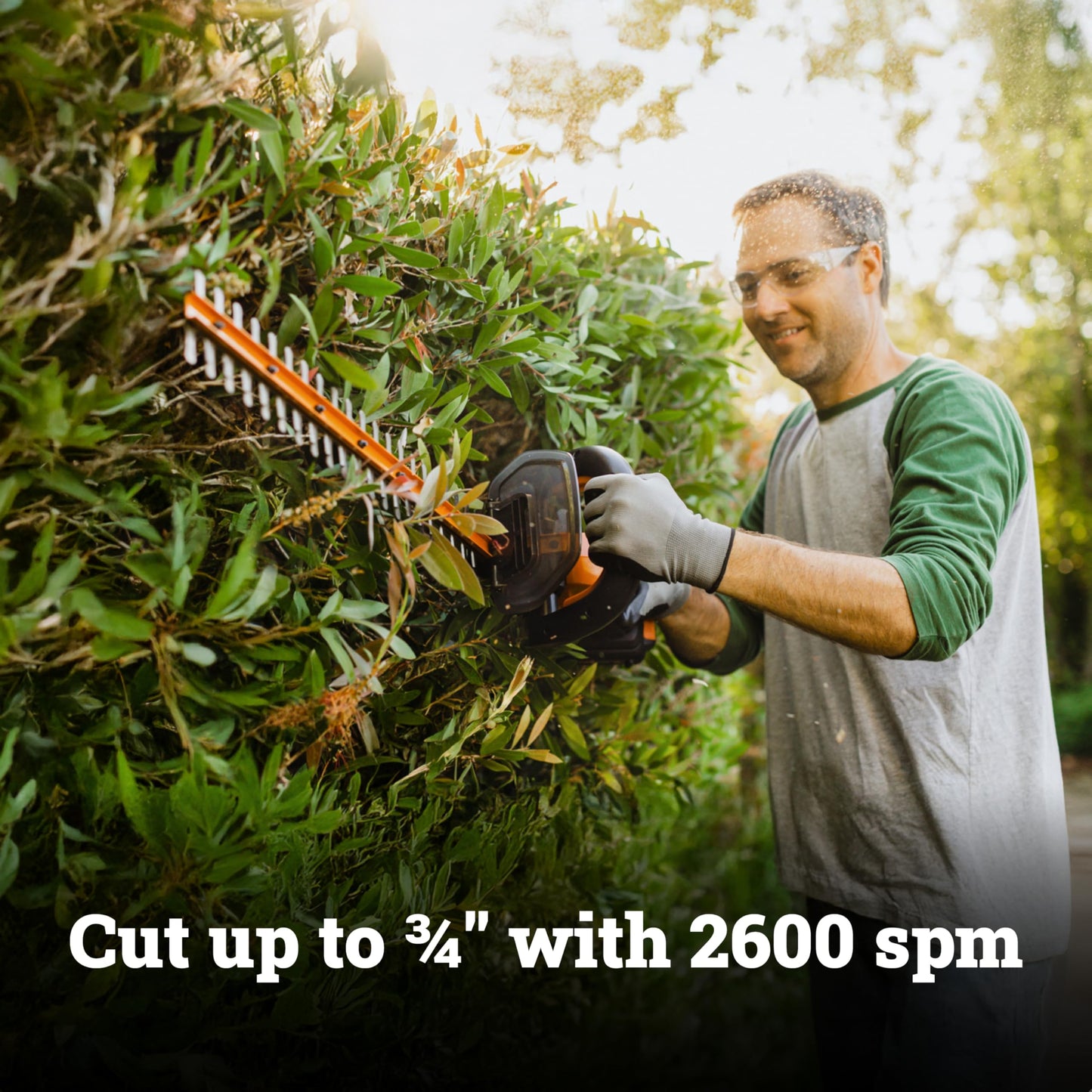 WORX WG261.9 20V PowerShare 22" Cordless Hedge Trimmer, Battery & Charger Not Included Worx