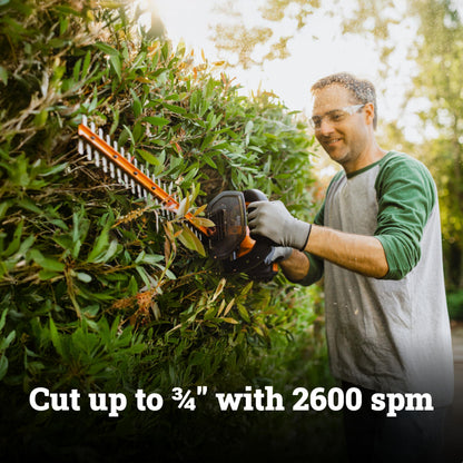 WORX WG261.9 20V PowerShare 22" Cordless Hedge Trimmer, Battery & Charger Not Included Worx