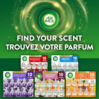 Air Wick Plug In Scented Oil Air Freshener Refills for Home – Infused with Essential Oils – 10 Count – Crisp Linen Scent – Mega Value Pack - Available at All In One Marketplace Canada