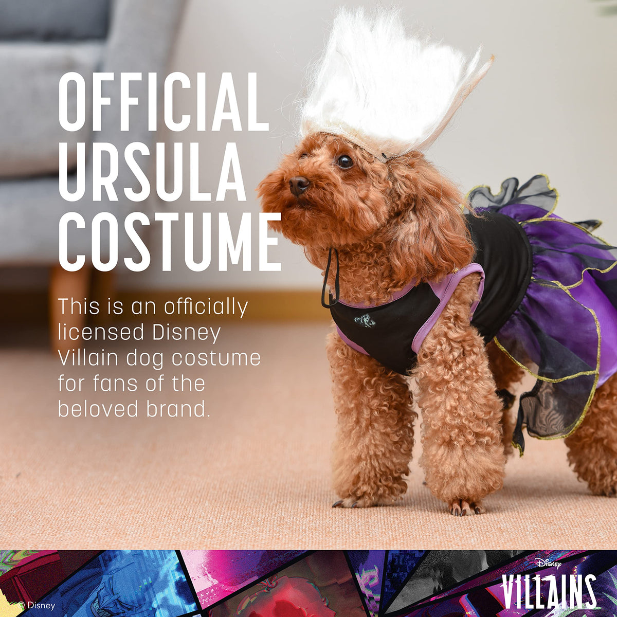 Disney for Pets Halloween Disney Villains Ursula Costume - Large | Disney Villains Halloween Costumes for Dogs, Officially Licensed Disney Dog Halloween Costume