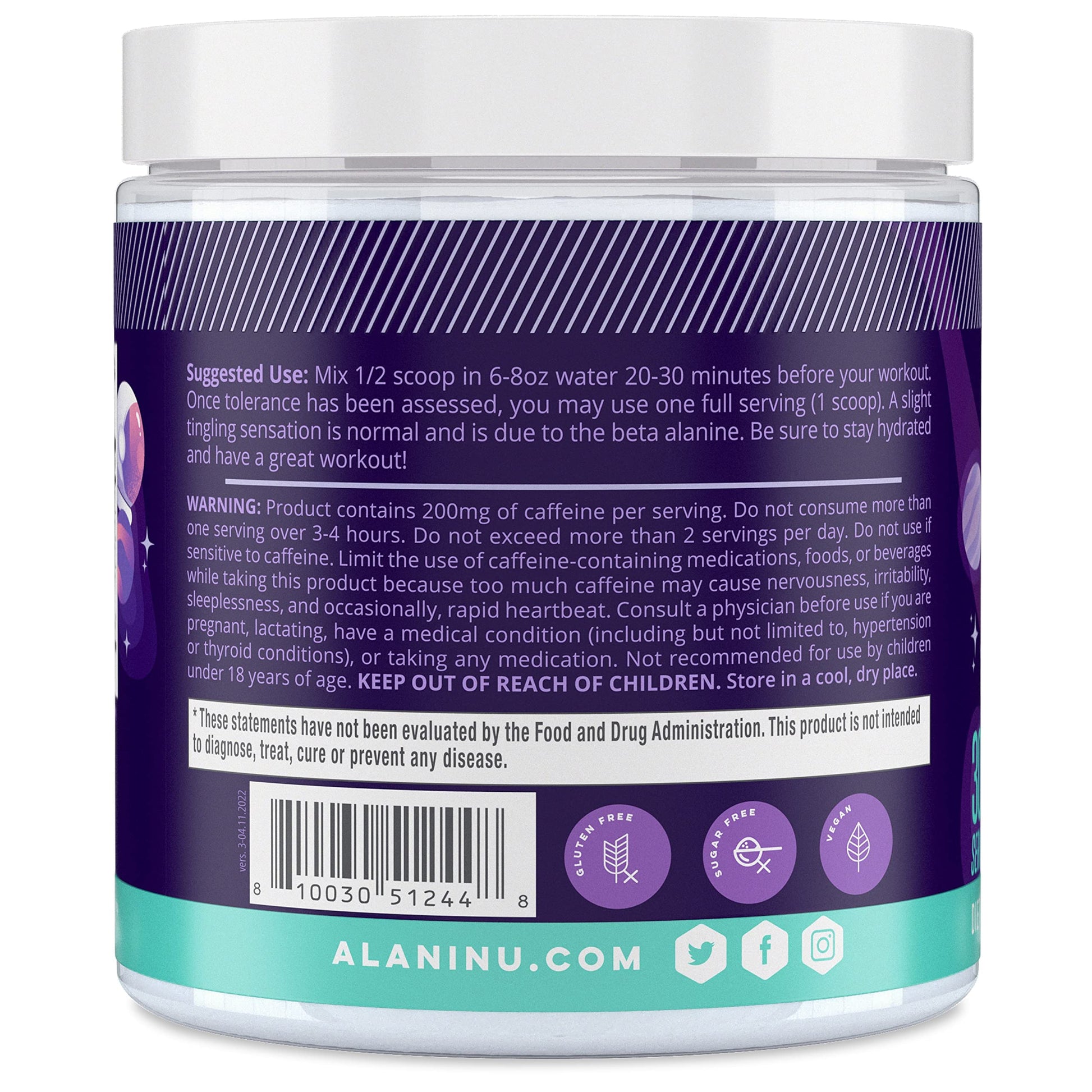 Alani Nu Pre-Workout Cosmic Stardust 30 Servings Alani Nu