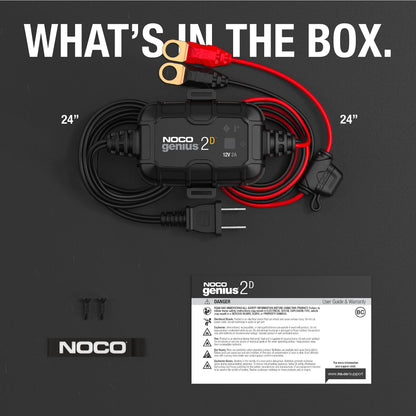 NOCO GENIUS2D 2A 12V Onboard Battery Charger, Trickle Charger & Maintainer
