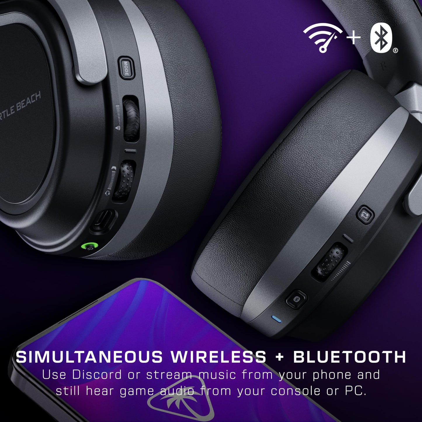 Turtle Beach Stealth 700 Wireless Multiplatform Gaming Headset for Xbox Series X|S, Xbox One, PC, PS5, PS4, & Mobile – 60mm Speakers, A.I. Noise-Cancelling Mic, Bluetooth, 80-Hr Battery – Black
