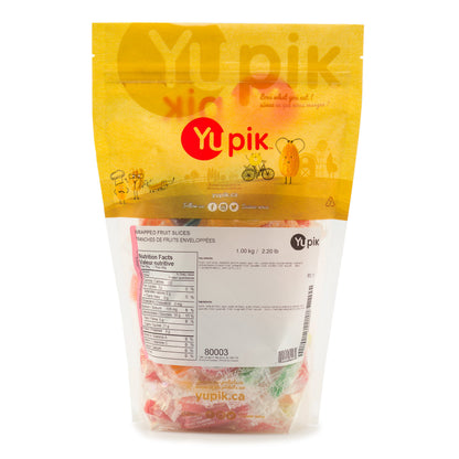 Tranches de gelée aux fruits emballées Yupik, 1 kg, sans gluten, bonbons emballés individuellement, saveurs fruitées, enrobage sucré, collations délicieuses, idéal pour offrir, Halloween et fêtes
