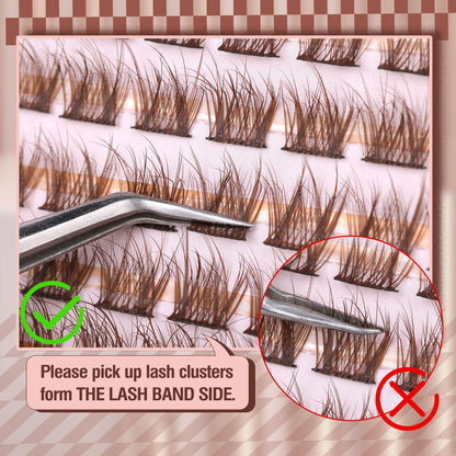 Brown Lash Clusters Natural Lash Extensions Wispy Eyelash Clusters 154 Pcs C Curl Lashes Clusters for Everyday Wear Beginner Friendly Dark Brown Cluster Eyelash Extensions by Mavphnnee - Available at All In One Marketplace Canada