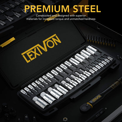 LEXIVON Master HEX Bit Socket Set, Premium S2 Alloy Steel | Complete 32-Piece, SAE and Metric Set | Enhanced Storage Case (LX-144) - Available at All In One Marketplace Canada