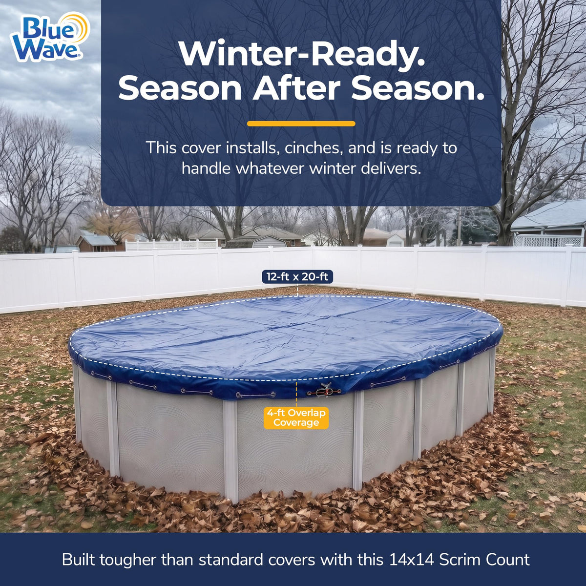 Blue Wave Gold 15-Year 12-ft x 20-ft Oval Above Ground Pool Winter Cover 🍁 All In One Marketplace Canada