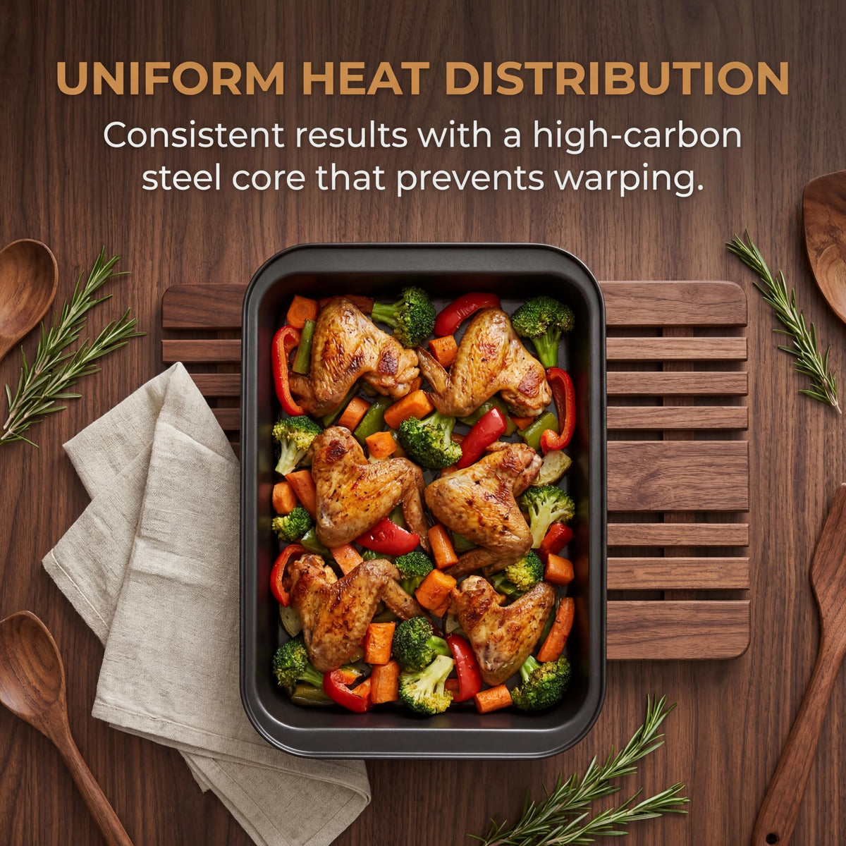 Lyellfe 3 Pack Rectangle Baking Pan, 13 x 9 Inch 🍁 All In One Marketplace Canada