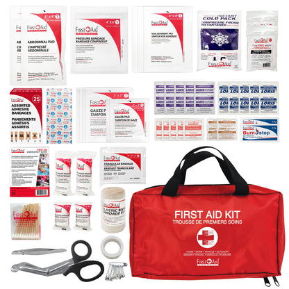 First Aid Central AZ-ESSFAK Essential Emergency First Aid Kit For Home, Travel, and Work, 111 Pieces - Available at All In One Marketplace Canada