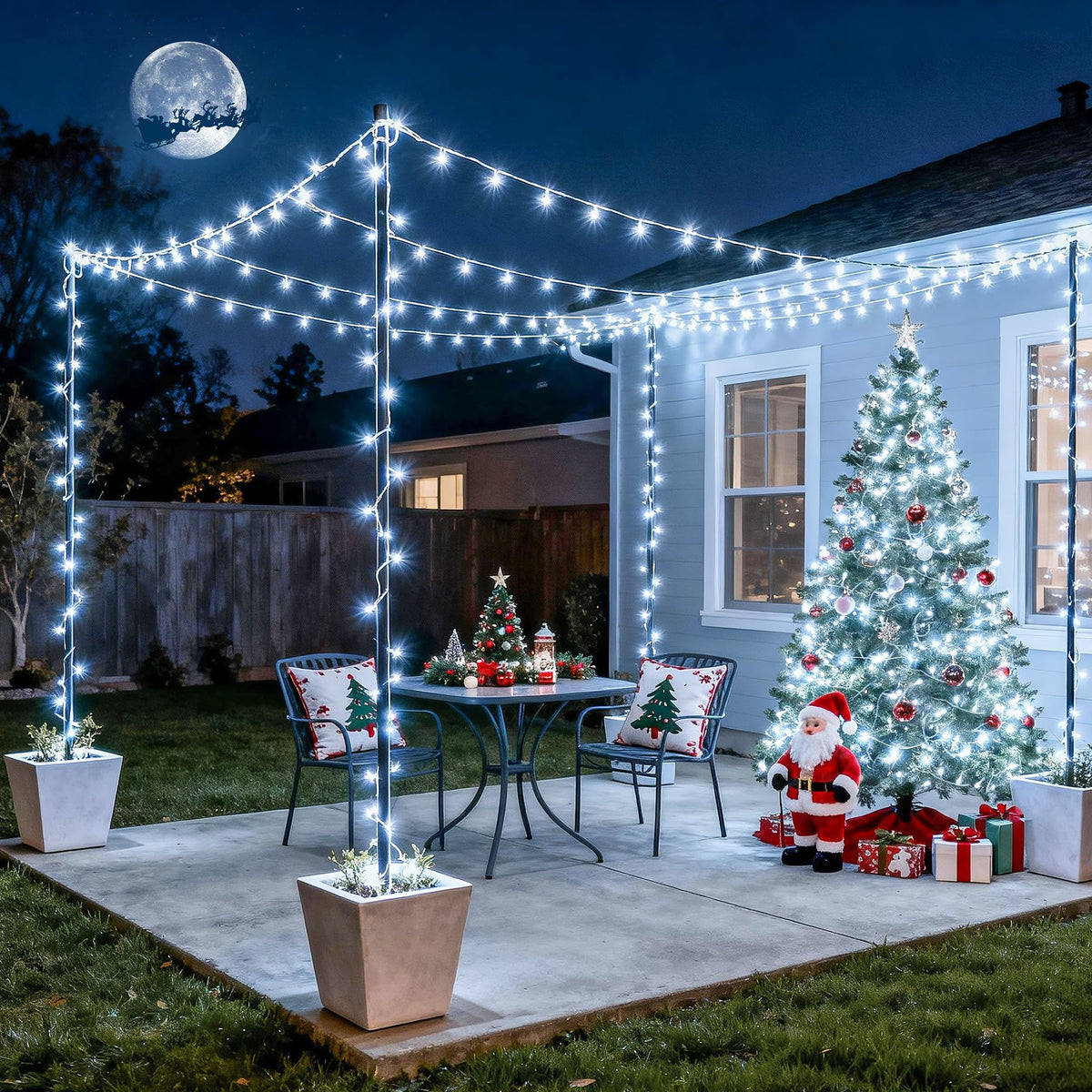 JMEXSUSS 168FT 600 LED White Christmas Lights Outdoor Waterproof with Remote Indoor Christmas String Lights Cool White Christmas Tree Lights Plug in for Room Wedding Holiday Christmas Decorations 🍁 All In One Marketplace Canada