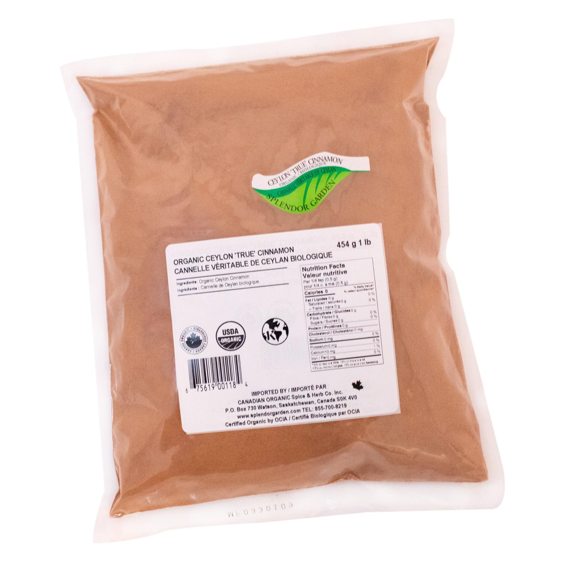 Splendor Garden Organic Ceylon "true" Cinnamon 454g Splendor Garden