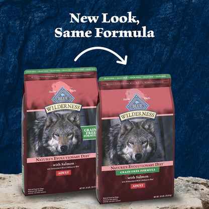 Blue Buffalo Wilderness with Salmon High Protein Grain Free Dry Dog Food for Adult Dogs, 34% Protein, Supports Immunity with Antioxidant-Rich LifeSource Bits 10.8 Kg/24lbs Bag 🍁 All In One Marketplace Canada