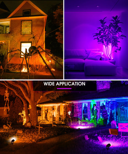 L LOHAS LED Halloween Lights Outdoor, Orange and Purple Spotlight 5W 🍁 All In One Marketplace Canada