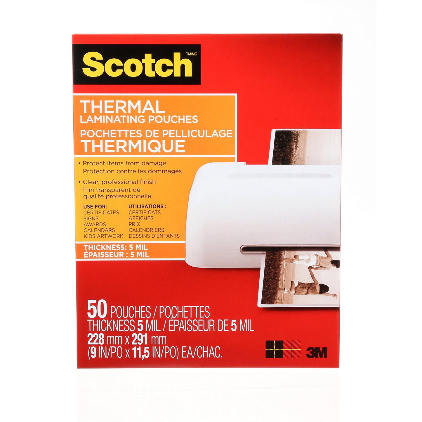 Scotch Thermal Laminating Pouches, 8.97 in x 11.45 in Laminating Sheets, 5-Mil Thick, 50 Pouches - Available at All In One Marketplace Canada