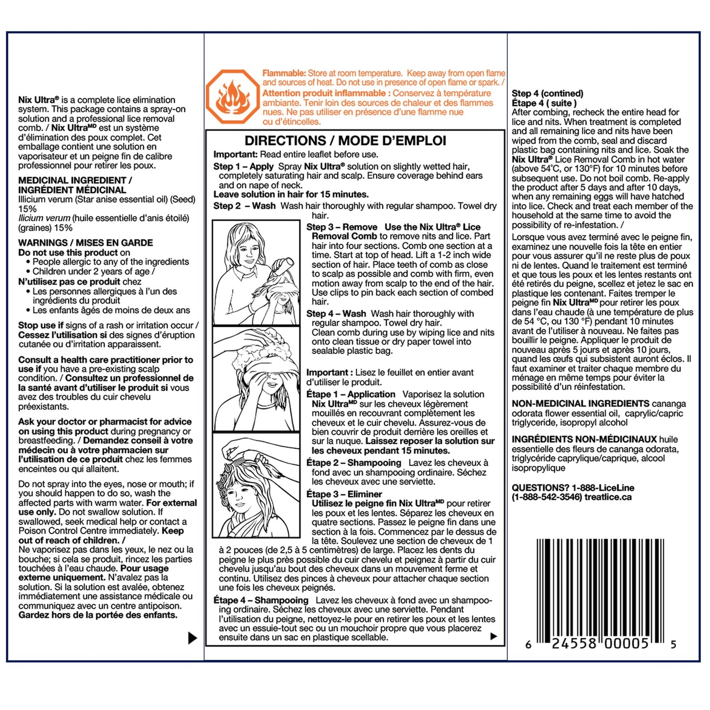 Nix Ultra, Kills Lice, Pesticide Free (With Lice Comb) - 1pk (59mL) - Effective Head Lice Treatment - Available at All In One Marketplace Canada