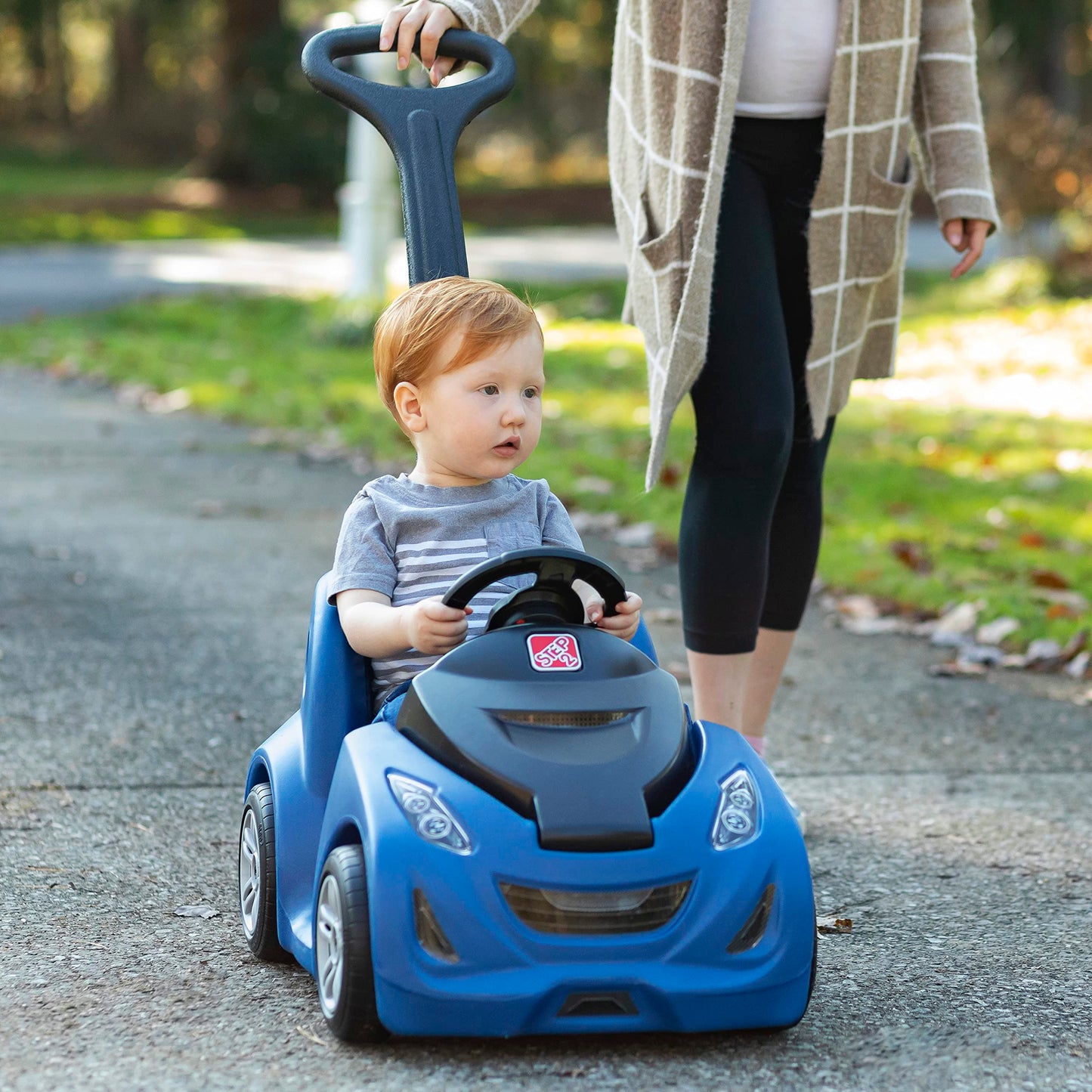 Step2 Push Around Buggy GT Kids Push Car, Ride On Toy, Stroller Substitute, Includes Seat Belt & Horn, Made of Durable Plastic, Max Weight 50 lbs., for Toddlers 1.5-3 Years Old, Blue Step2
