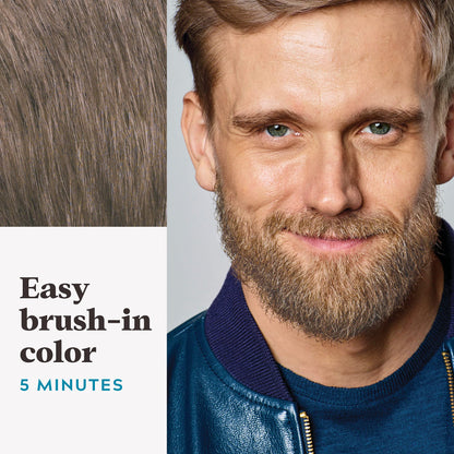 Just For Men Mustache & Beard, Beard Dye for Men with Brush Included for Easy Application, With Biotin Aloe and Coconut Oil for Healthy Facial Hair, Light Brown, M-25 (3 Count)