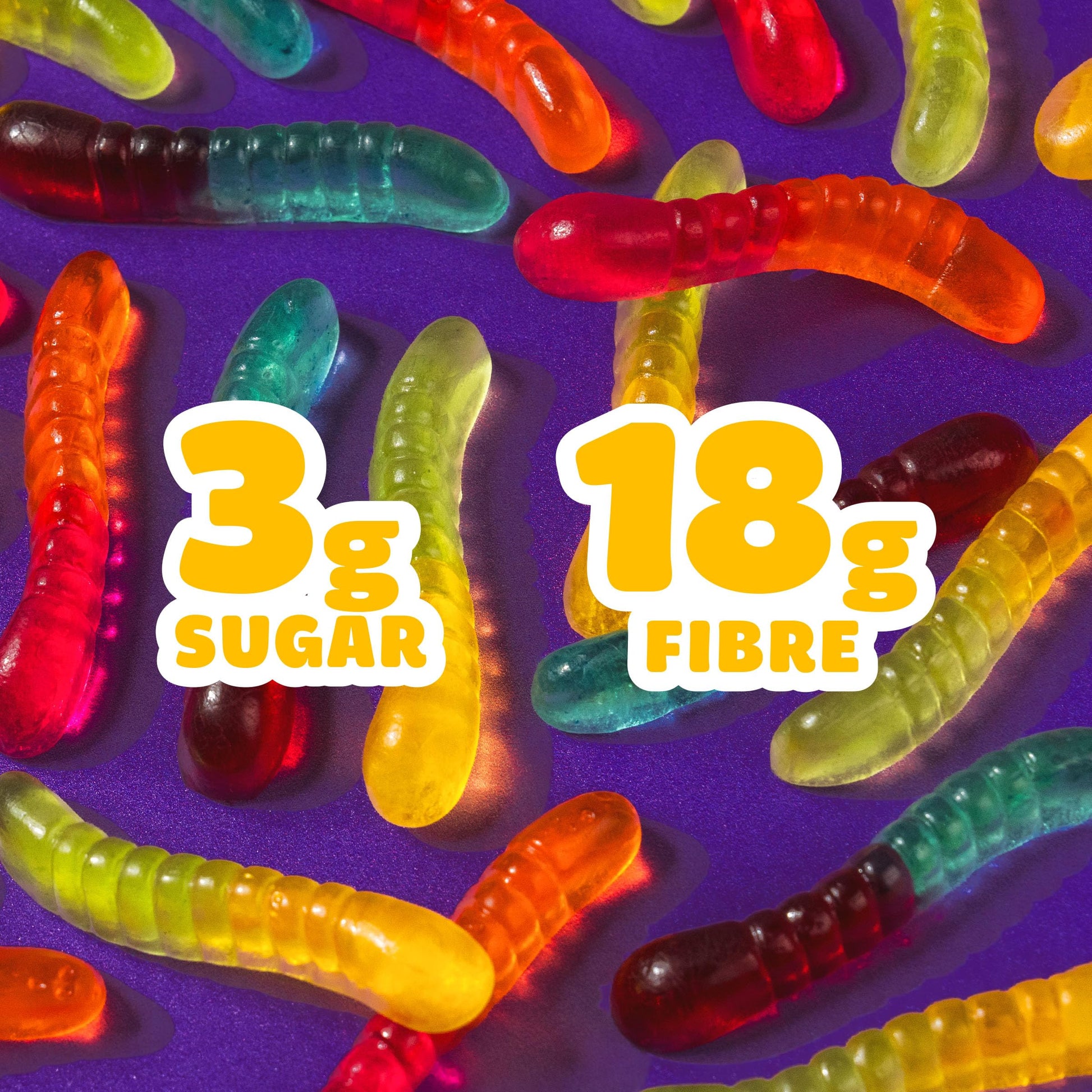 SmartSweets Gummy Worms, Low Sugar Gummy Candy, 50g Bags, 12 Pack SmartSweets